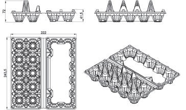 Caserolă 10 ouă, PET transparent - 400 Buc / Set [2]