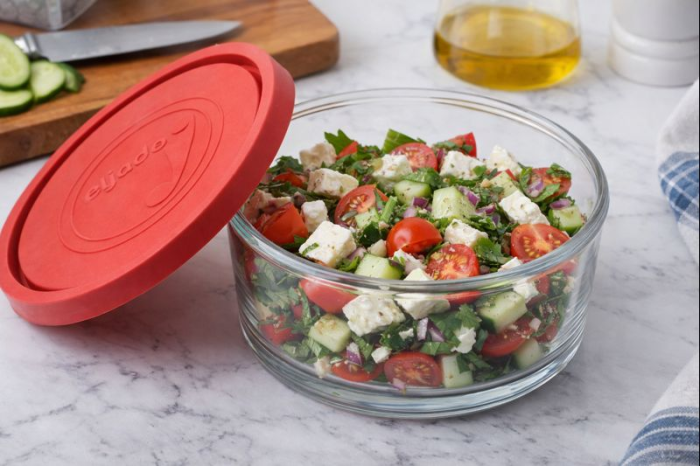 Caserola sticla rotunda cu capac plastic 1500ml wow [2]