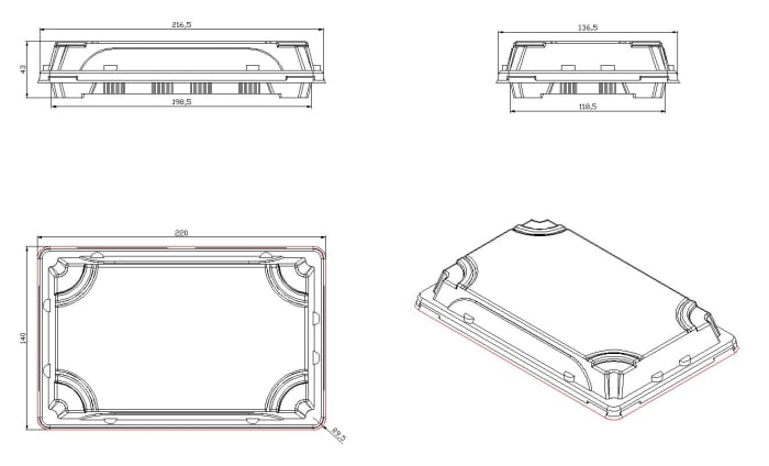Caserolă Sushi cu capac, PET, 216×136×20 mm, 25 g - 100 buc / set [2]