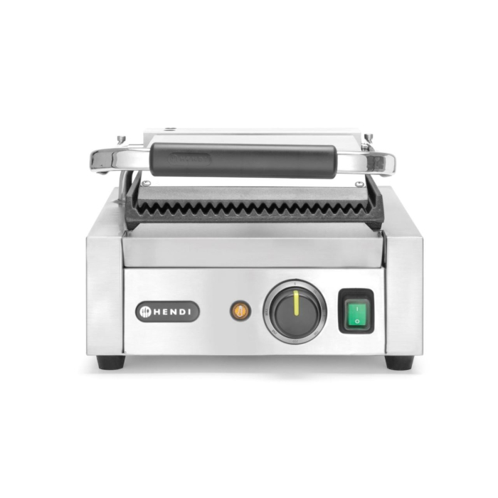 Contact grill, suprafete striate din fonta cu invelis ceramic, 1800 W, corp inox, Hendi, potrvit si pentru uz profesional [5]