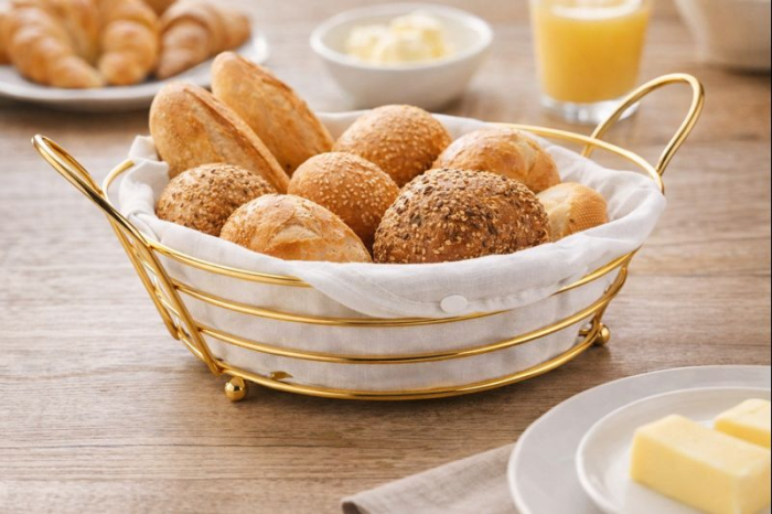 Coș Pâine Decorativ din Fier și Textil, 26x19 cm [3]