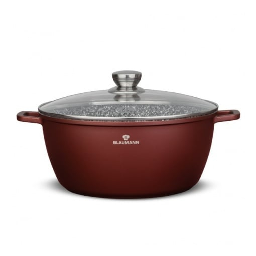 Cratită cu capac Blaumann BL-4082, 30 cm, 7.9L, aluminiu turnat, acoperire ceramică marmură 3 straturi, compatibilă cu inducție [1]