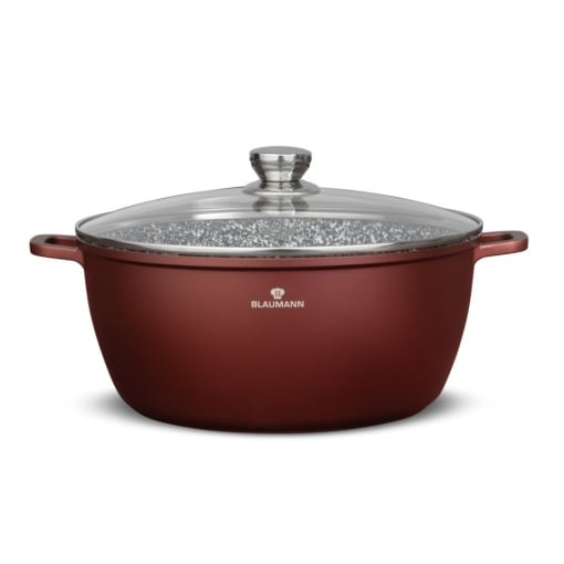 Cratită cu capac Blaumann BL-4085, 40 cm, 18.5L, aluminiu turnat, acoperire ceramică marmură 3 straturi, compatibilă cu inducție [1]