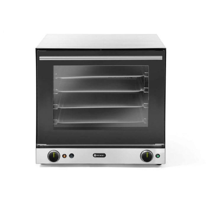 Cuptor convectie cu umidificare Hendi H90S, 4 tavi 438x315 mm incluse, 2 elemente incalzire, 2 ventilatoare, termostat reglabil 50-300 gr C, timer 0-120 min, 2670W, 595x595x(H)570 mm [4]