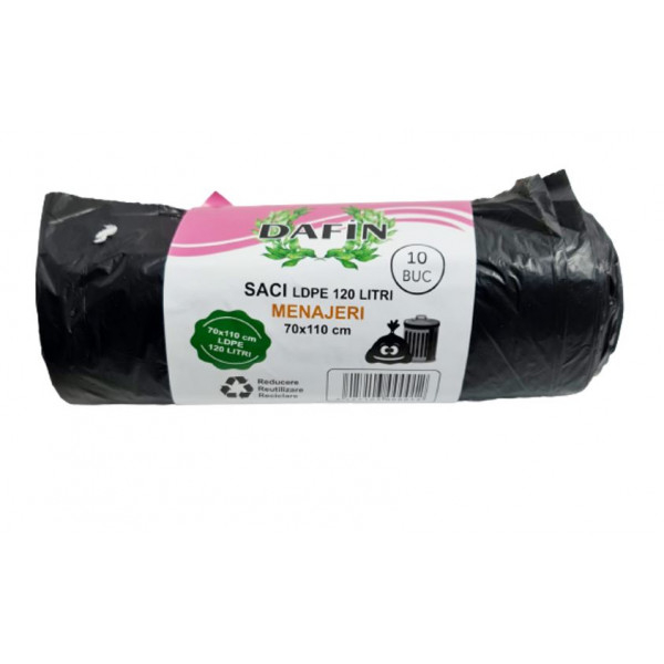Saci menaj ldpe 120l 10buc/rola 70x110cm premium/gold [1]
