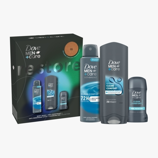 DOVE CASETA CADOU (SG250+DEO150+STICK50ML+INCARCATOR WIRELESS) MEN CLEAN COMFORT [1]