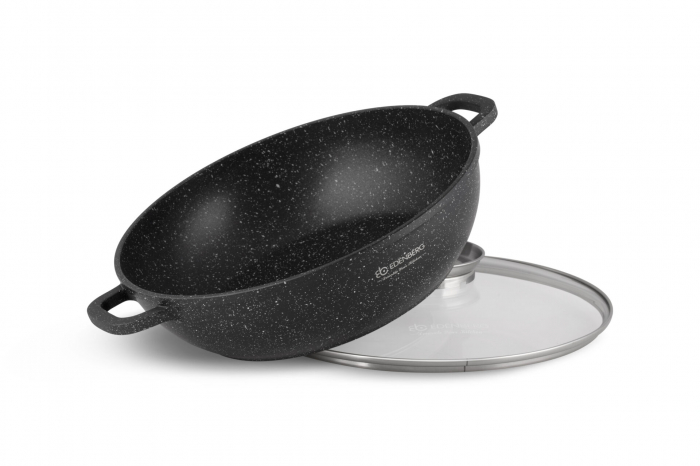 Edenberg cratita joasa aluminiu marmurata cu capac sticla 5.5l 32cm eb-8135 [3]
