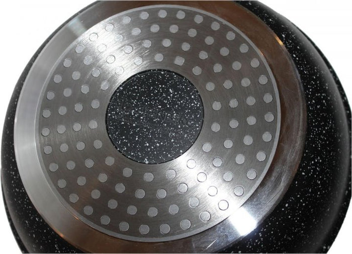 Edenberg tigaie aluminiu marmurata cu capac sticla 28cm eb-3322 [5]