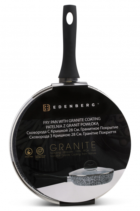 Edenberg tigaie nonstick granit cu capac sticla 28cm eb-3440 [6]