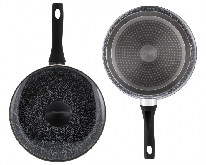 Edenberg tigaie nonstick granit cu capac sticla 28cm eb-3440 [5]