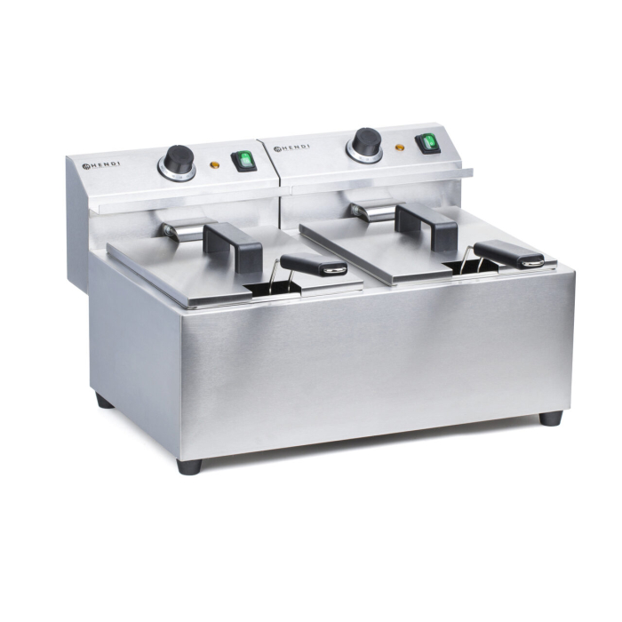 Friteuza electrica profesionala dubla 2x8 litri, inox, 2x3500W, Hendi Mastercook [3]