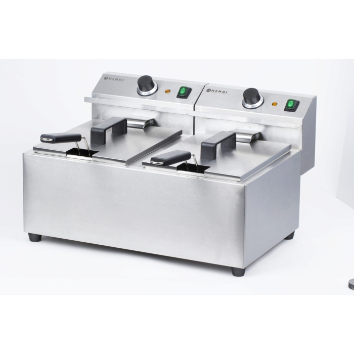 Friteuza electrica profesionala dubla 2x8 litri, inox, 2x3500W, Hendi Mastercook [2]