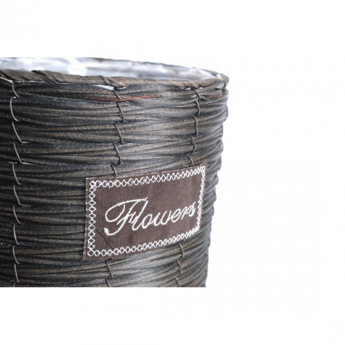 Ghivece Decorative pe Suport 3 Buc / Set– Design Modern cu Elemente din Lemn, Metal și PVC [4]