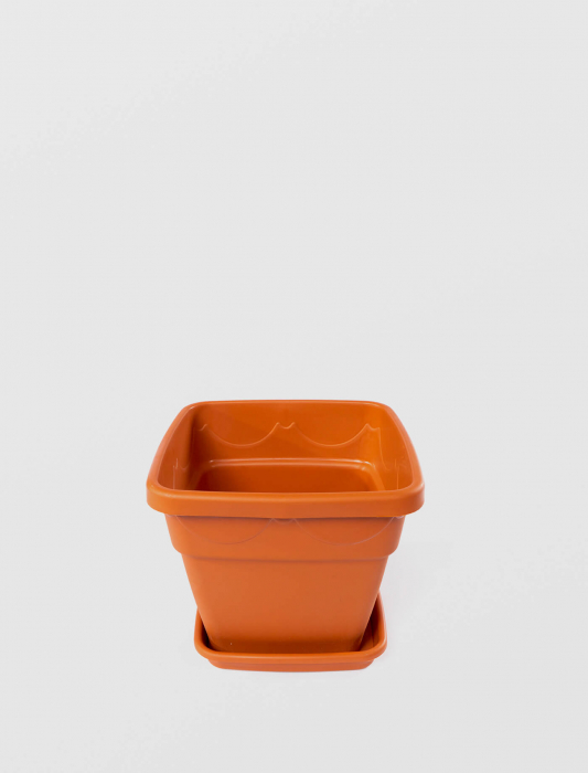 Ghiveci Pătrat cu Tavă 25 Cm [2]