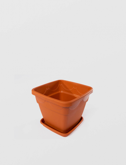 Ghiveci Pătrat cu Tavă 25 Cm [3]