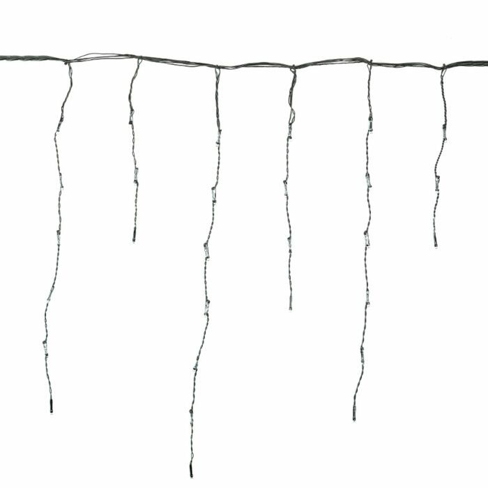 Instalatie Craciun Profesionala de Exterior IP65, 35 m, 840 Led-uri Mari ,Franjuri, Alb rece, Flash, Alimentator, Interconectabila, Prelungitor 6.5 m inclus, Fir Negru Cauciucat, 220v [11]