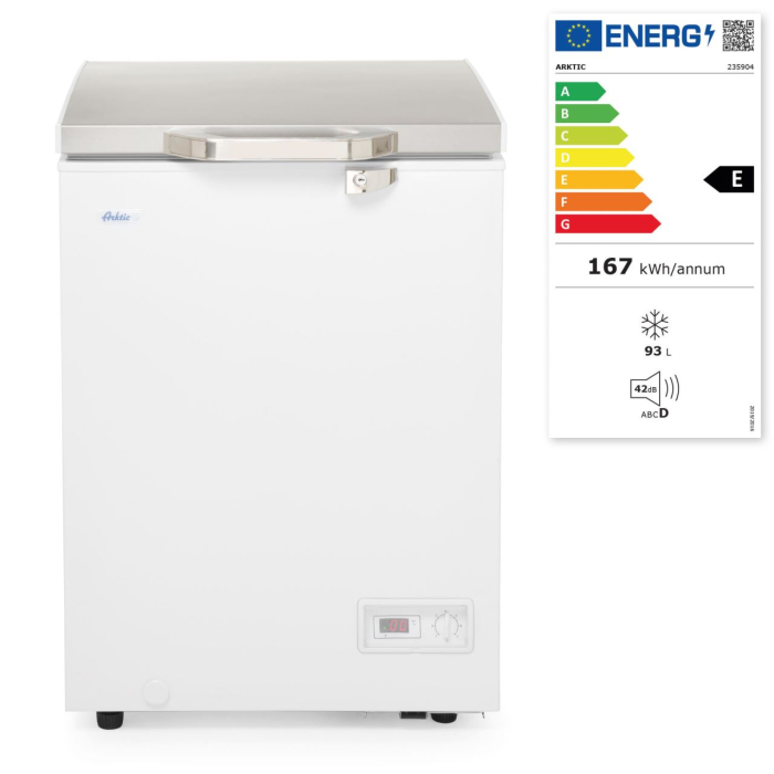 Lada frigorifica profesionala 93 L, interval racire -26 / -18 C, ARKTIC by Hendi, 65 W, corp aluminiu cu izolatie spuma de 70 mm, clasa energetica F, 574x608x845 mm, Clasa energetica F [8]
