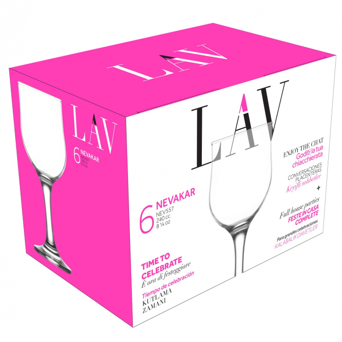Lav pahare cu picior nevakar 557 240cc 6buc/set [7]