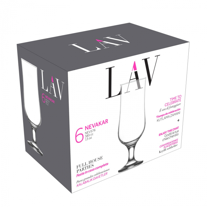 Lav pahare cu picior nevakar 576 385cc 6buc/set [6]
