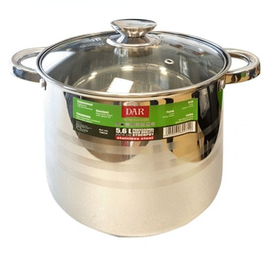 Oala inox pentru gatit cu capac 5.6l 20x18cm mx [1]