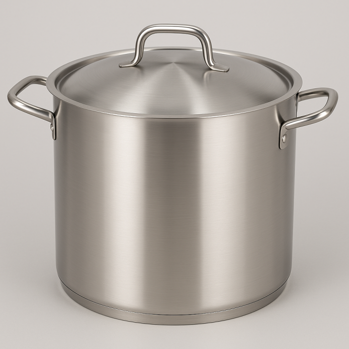 Oala profesionala GASTRO inox, fund dublu, 20x20 cm, 6 L, cu capac [1]