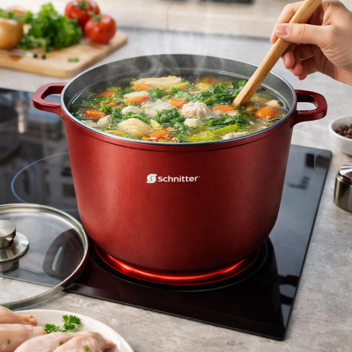 Oală Schmitter cu capac, aluminiu turnat, interior ceramic – 28 cm, 10.5 L [2]