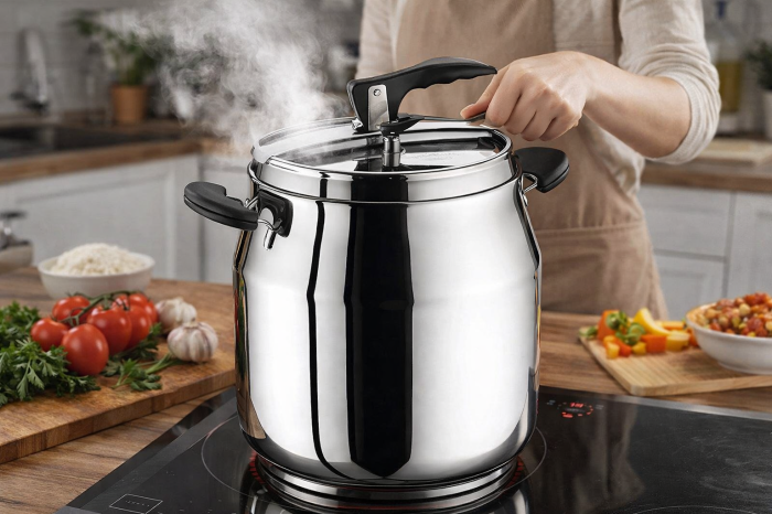 Oală sub presiune HASCEVHER 15L din inox, compatibilă inducție, sistem siguranță 3 trepte [2]