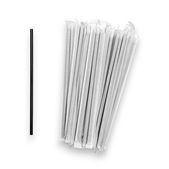 Pai BIO Drept Jumbo Negru Ambalat în Hârtie – 240 × 8 mm - 150 Buc / Set [1]