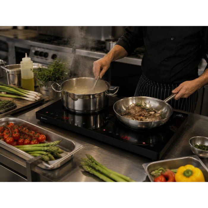 Plita dubla cu inductie Black Line, 3500W, 608x370x(H)61mm [6]