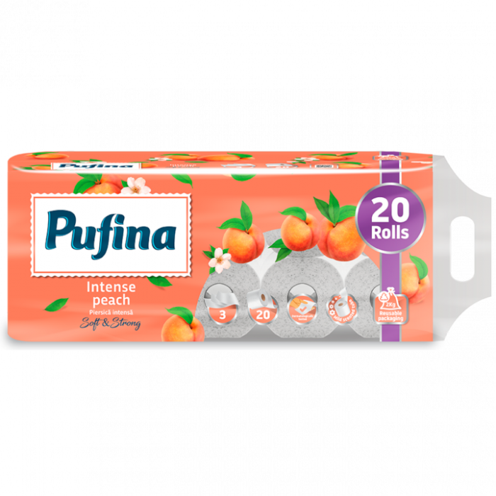 Pufina hartie igienica lux 20role 3straturi piersica [1]