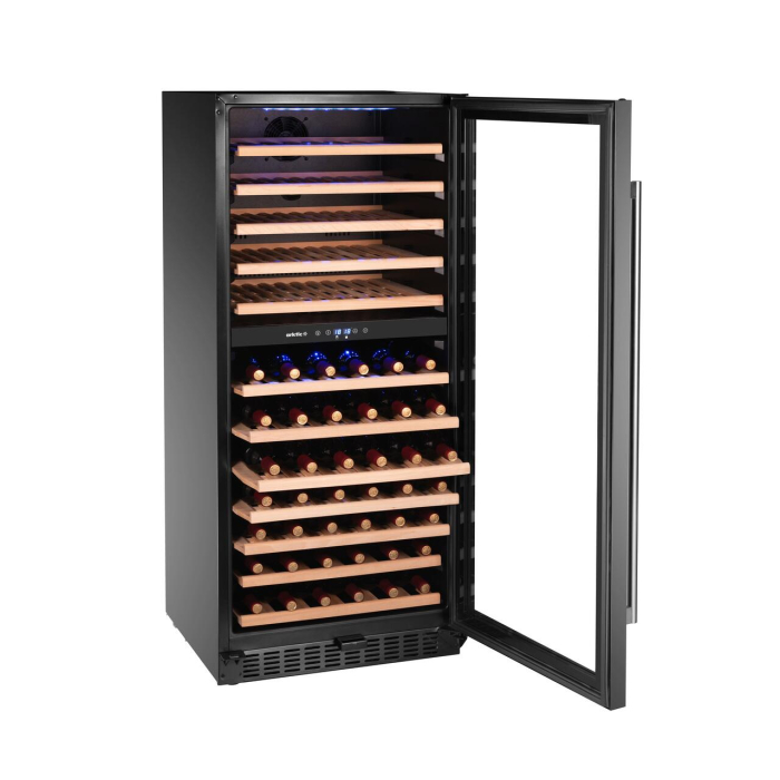 Racitor de vin, 2 zone,124 sticle, Arktic, 265L, Negru, 569x595x(H)1397mm [2]