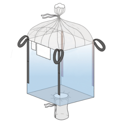 Sac Big Bag 80x80x105 cm – 500 Kg – Cu Fustă de Încărcare și Tub de Descărcare [1]
