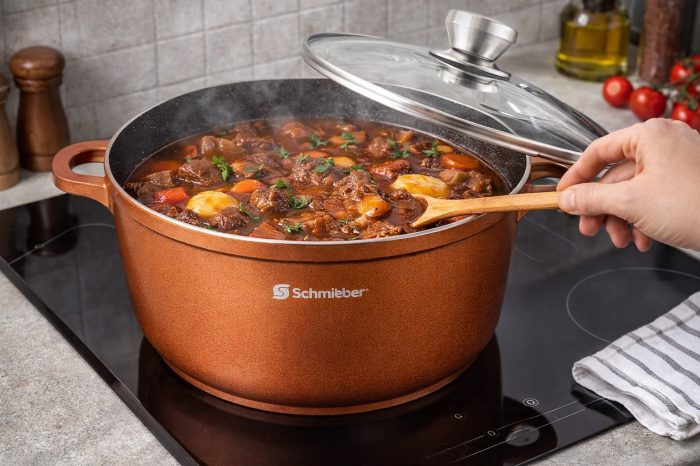 Oală Schmitter cu Capac – Aluminiu Turnat cu Acoperire Ceramică, 20 cm, 2.5 L, Model 301.20 TC [3]