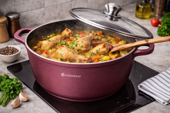 Oală Schmitter cu Capac – Aluminiu Turnat cu Acoperire Ceramică, 24 cm, 3.5 L, Model 301.24 TC [2]