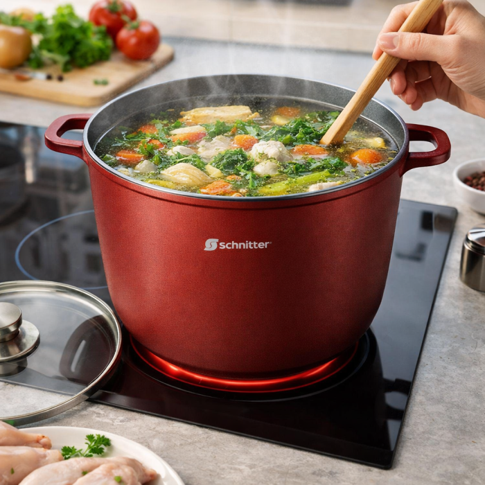 Oală Schmitter cu capac, aluminiu turnat, interior ceramic – 24 cm, 7 L [2]