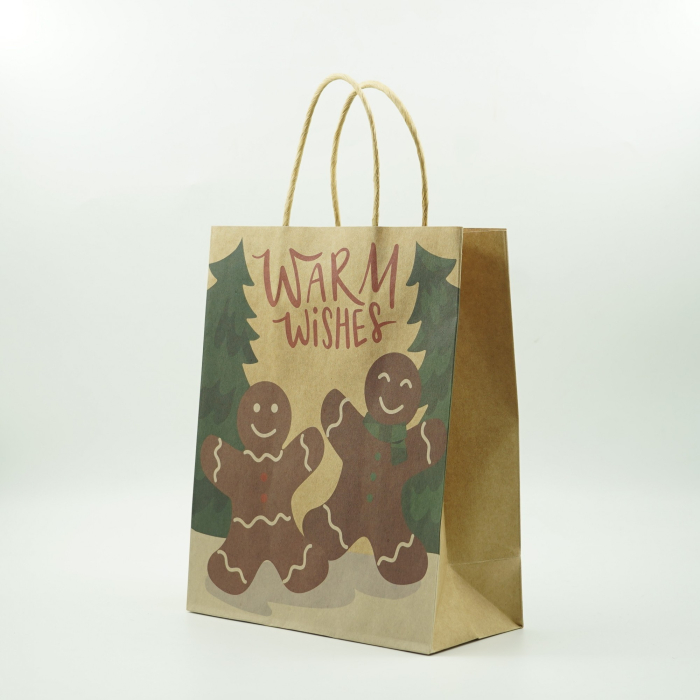 Set 12 Pungi Cadou, Imprimeu Tematica Craciun, Model Random, din Hartie, Impachetare Usoara a Cadourilor, 18.5x22.5x8.5 cm, Multicolor [7]