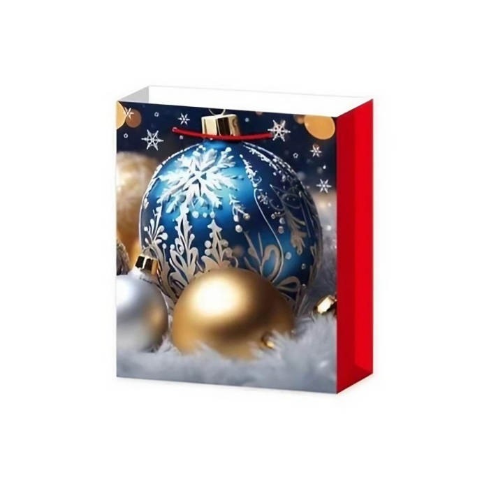 Set 6 Pungi Cadou, Imprimeu Tematica Brad de Craciun, Model Random, din Hartie, Impachetare Usoara a Cadourilor, 18.5x22.5x8.5 cm, Multicolor [4]