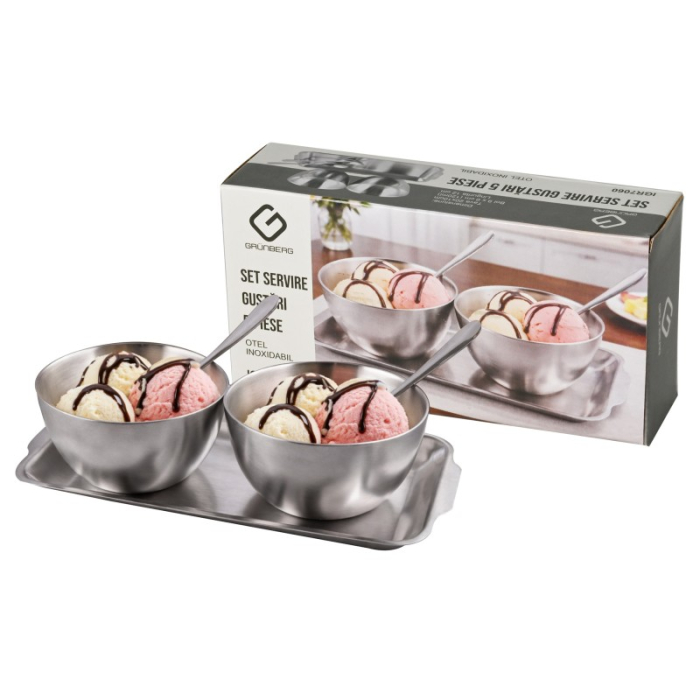 Set din inox pentru servirea înghețatei, 5 piese [2]