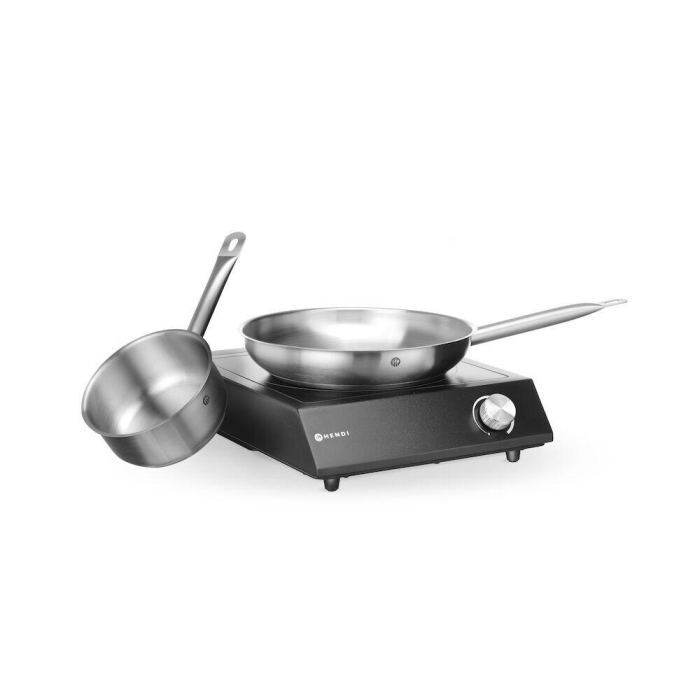 Set: Plita cu inductie 3500W + cratita + tigaie, HENDI, Negru, 220-240V/3500W, 320x395x(H)95mm [4]