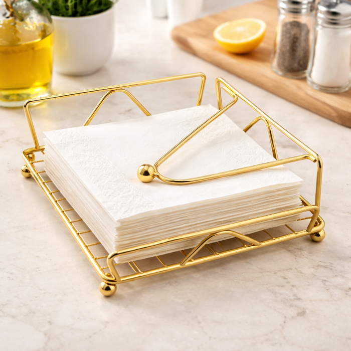 Suport Servetele Gold 18x18x7 CM [2]