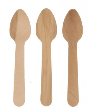 Tacamuri vrac din lemn ECO, lingurite, L: 110 x 23 x 1.4 mm - 100 Buc / Set [1]