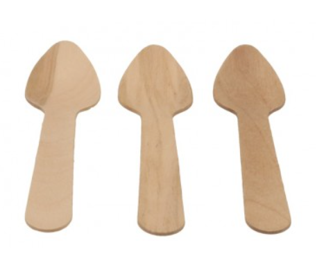 Tacamuri vrac din lemn ECO, lingurite, L: 110 x 23 x 1.4 mm - 100 Buc / Set [3]