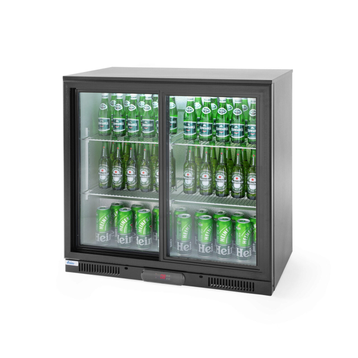 Vitrina frigorifica de prezentare usi glisante interval temp. 2/10?C, 220 W, corp inox, ARKTIC by Hendi, 900x500x(H)900 mm 198 Litri, Clasa energetica E [2]