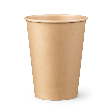 Unica folosinta - Pahar carton 12 oz NATUR pentru bauturi calde, 50 buc/set