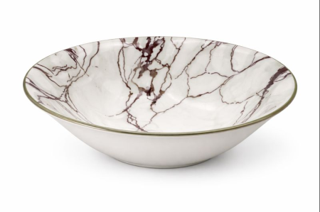 Vase si accesorii bucatarie - Bol din ceramica cu decor marmorat, 17.5 cm