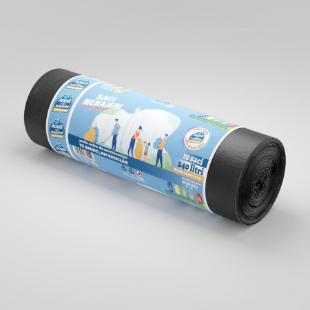 Saci Rafie - Saci Menajeri - „Acasă” – Super Rezistenți - 240 L - 800 g - 10 Buc / Rola