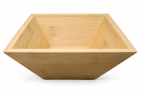 Vase si accesorii bucatarie - Bol pătrat din bambus, 15 × 15 × 7,5 cm
