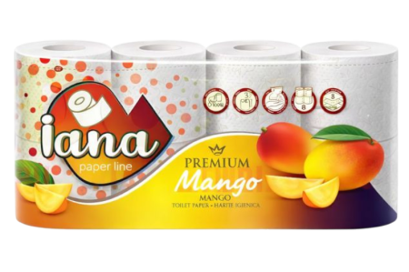 Consumabile hartie - Hartie igienica Premium Mango 3 straturi, 8 role