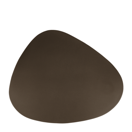 Vase si accesorii bucatarie - Suport de masa din piele, asimetrice, DARK BROWN, 45 x 37 cm - 6 Buc / Set