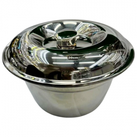 Vase si accesorii bucatarie - Bol din Inox cu Capac – 30 cm